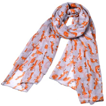 new arrival sale long printed scarf muslim woman new style hijab dubai printed blue fox scarf